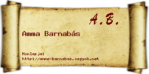 Amma Barnabás névjegykártya